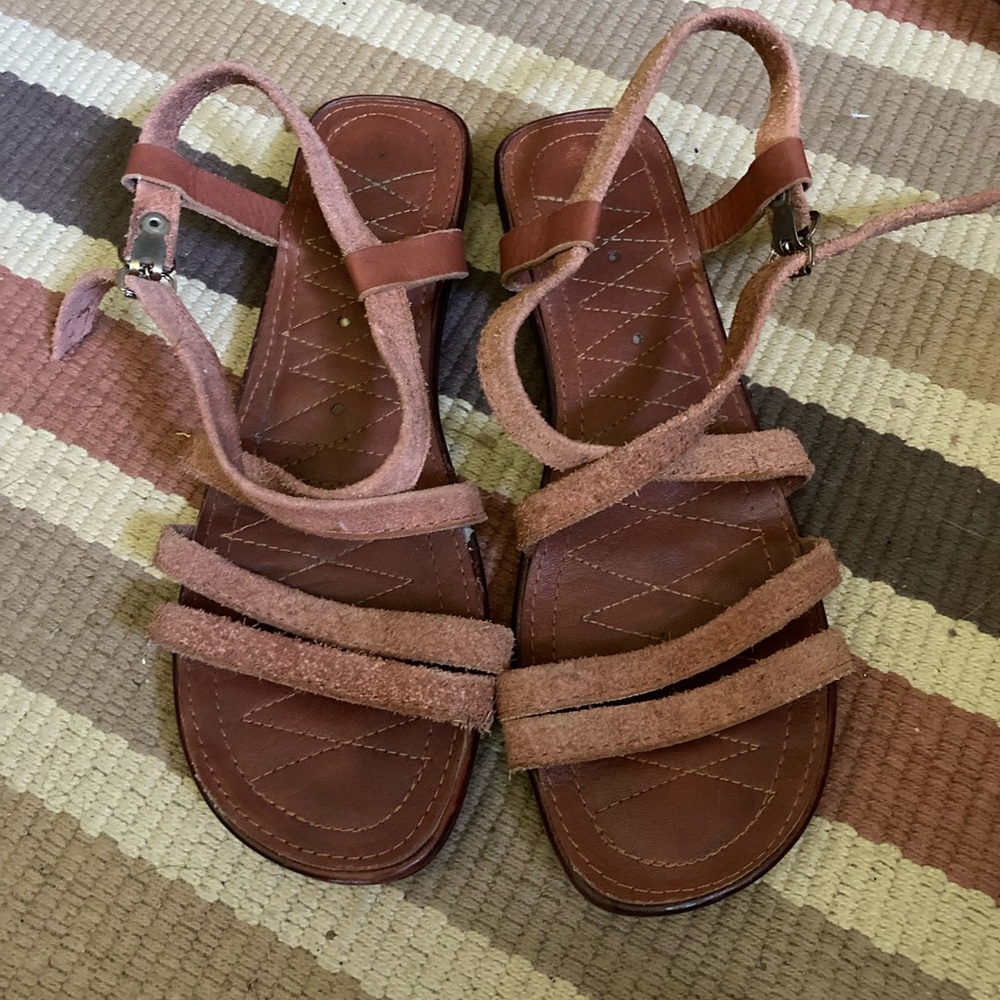 Vintage leather sandals real leather